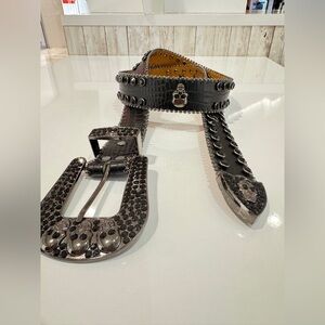 Black and Brown Studded Belt